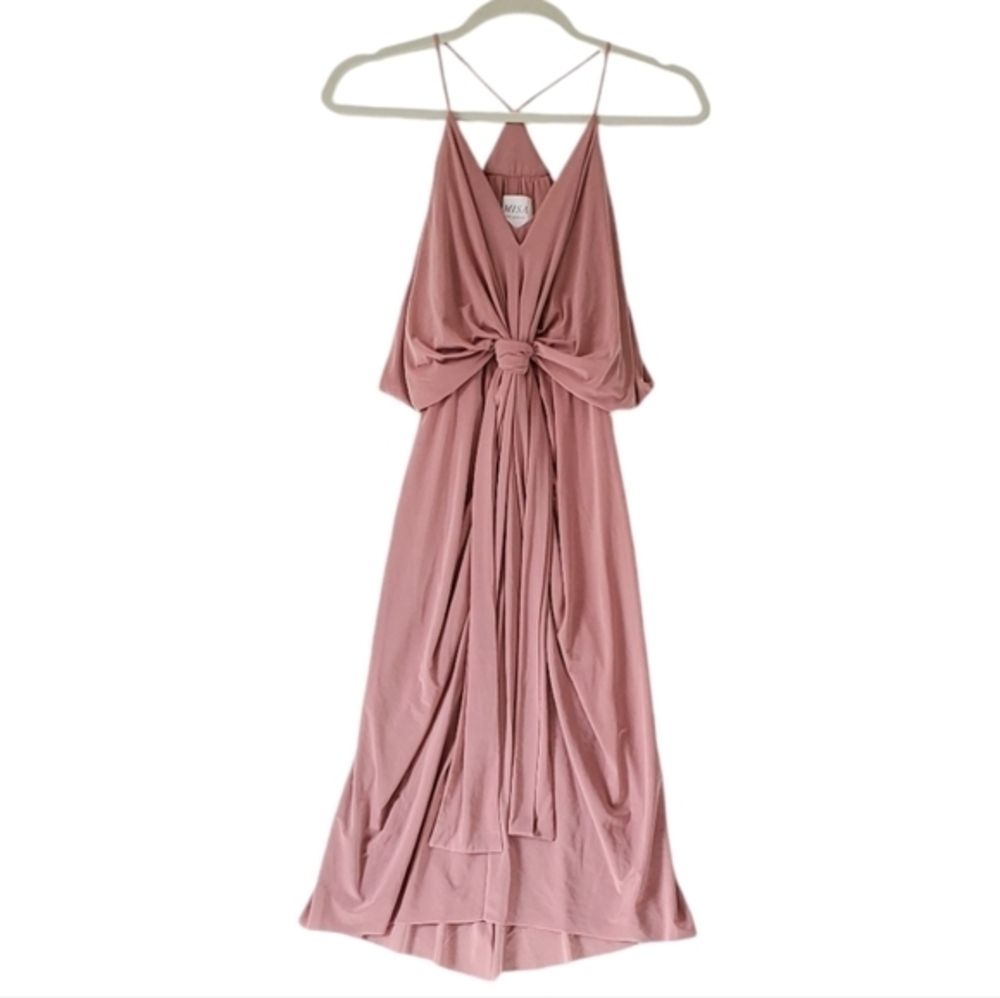 New Misa Los‎ Angeles Dressy Silky Mauve Cocktail Dress Women Size XS NWT